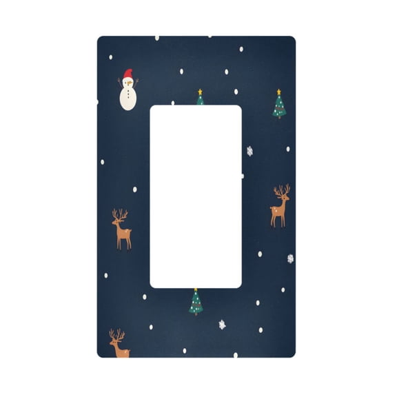 Yayeee Rocker Switch Wall Plate 1-Gang 4.6"x2.9" Home Decorative Outlet Cover, Christmas Whimsy