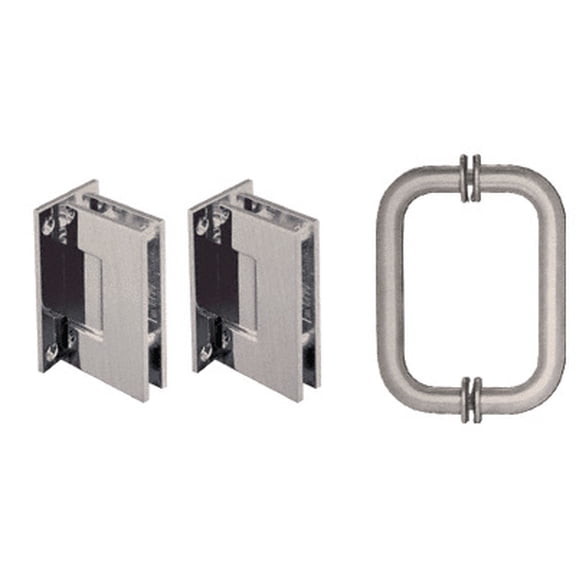 CRL GENS3BN Brushed Nickel Geneva Shower Pull and Hinge Set
