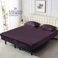 thumbnail image 2 of Js sanders 600 Tc Top Split Head Queen Sheet Set for Adjustable beds - Sleep Number Flex Sheets - 32" Split Top 100% Sheets - Cotton Sheet Set - Plum - 15 inch Deep pocket, 2 of 7