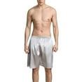 thumbnail image 5 of Defitshape Men's Casual Satin Pajamas Shorts 2 Pack Pj Sleep Bottoms Fall Comfy Elastic Band Frill Loose Knee Length Cool Chic Black Dragon Silver Large, 5 of 5