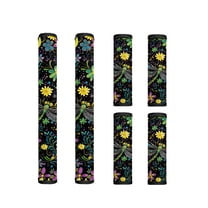 ZIATUBLES 6 PCS Refrigerator Door Handle Covers Protective Electrical Kitchen Appliances Gloves Sturdy with Hook and Loop Fastener Washable Fridge Microwave Oven Accessories, Dragonfly Floral