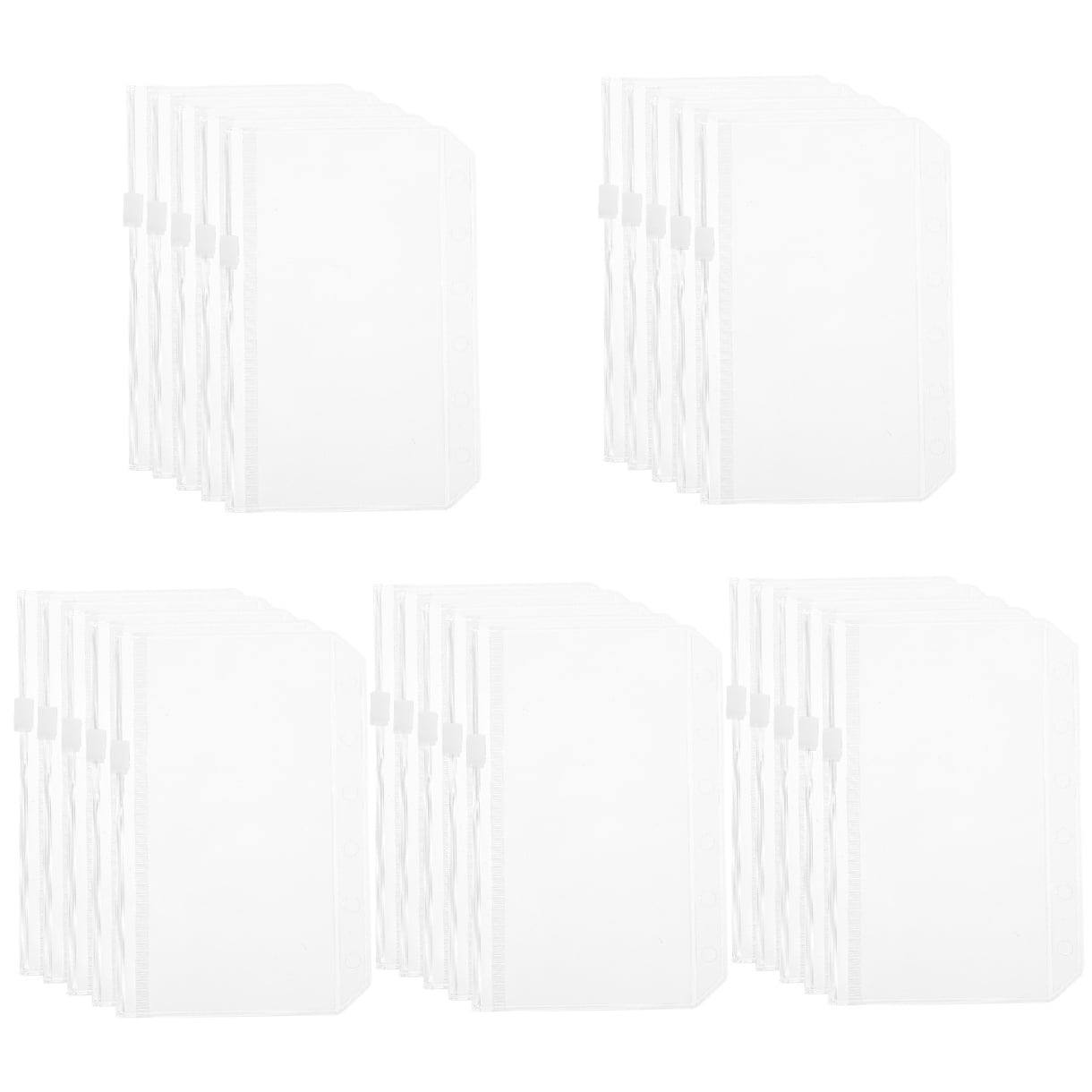5 Pack Folder Storage Bag Boxes Binders Clear Zipper Insert Zippers A5