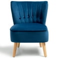 thumbnail image 5 of Costway Armless Accent Chair Tufted Velvet Leisure Chair Single Sofa Upholstered Blue, 5 of 10