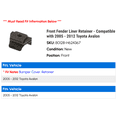 thumbnail image 2 of Front Fender Liner Retainer - Compatible with 2005 - 2012 Toyota Avalon 2006 2007 2008 2009 2010 2011, 2 of 2
