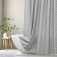 thumbnail image 3 of Inosoo Gray Chevron Fabric Shower Curtain, 72"Wx 78"H Extra Long Decorative Geometric Striped Thick Cloth Shower Curtains for Bathroom, Hotel, 3 of 8
