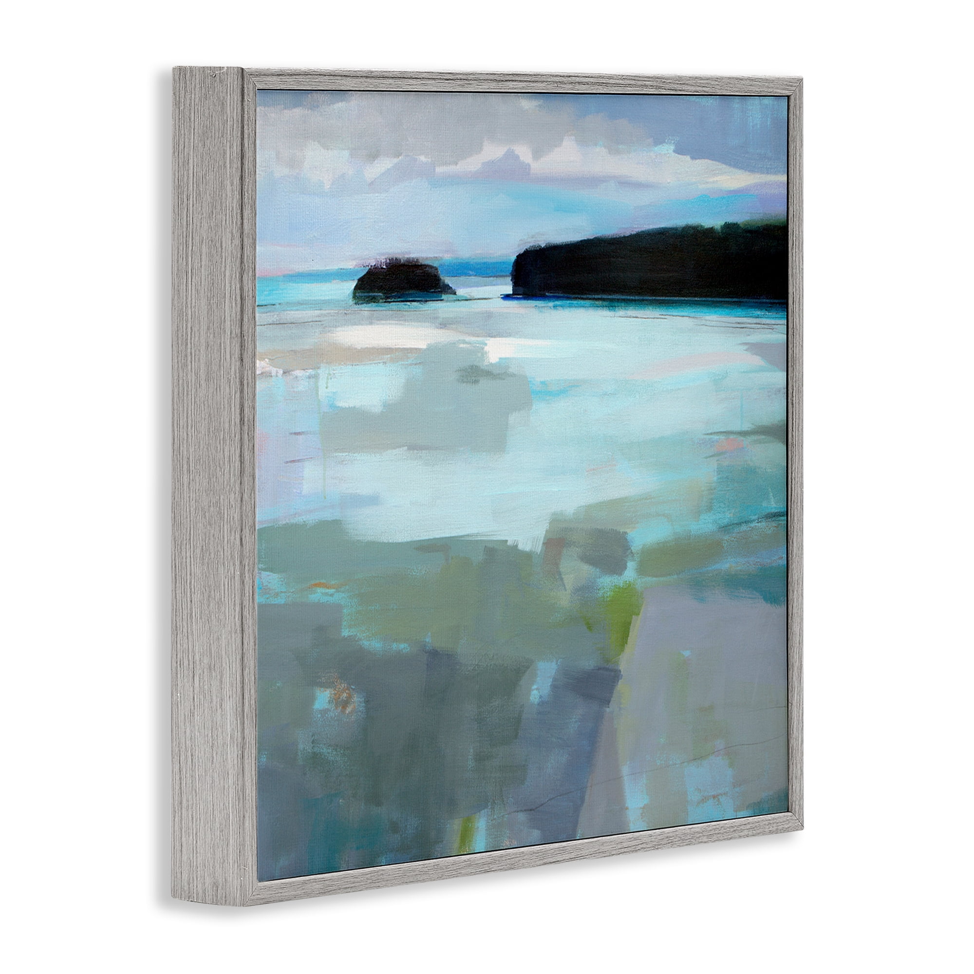 Stupell Industries Freeport Maine Abstraction Gray Framed Giclee Art, design by Kathleen Robbins