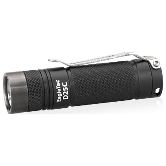 EAGTAC D25C RC Clicky Flashlight, XPL HI NW V2 LED, 419lm,1xCR123A,1x16340, Black