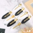 thumbnail image 5 of YAHHU 8 Pcs Leaf Shape Hair Clips No-Bend Hairpin Styling Tools Black White Set Makeup Hair Accessories, 5 of 10