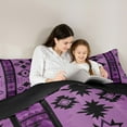 thumbnail image 2 of Manfei Western Aztec Bedding Sets Twin with Comforter, Tribal Cactus Comforter Sets Twin Size, Purple Geometric Reversible Down Comforter, Microfiber Room Decor, 2 Pieces, 2 of 8