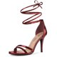 thumbnail image 1 of Sandalias Con cordones Y punta Abierta Tacón de aguja para Mujer Allegra K Rojo Marrón 37, 1 of 6