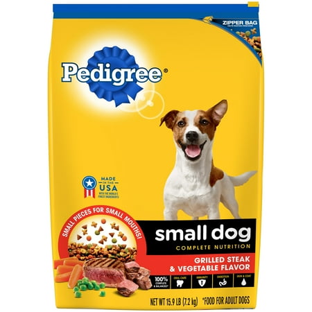 PEDIGREE Small Dog Adult Complete Nutrition Grilled Steak and Vegetable Flavor Dry Dog Food 15.9 Pounds