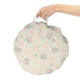 thumbnail image 2 of Flowers Round Floor Cushion with Handle, Print of Flourishing Branches Chrysanthemum Petals Perennial Leaves Summer, Pillow for Living Room & Dorms, 18" Round, Pale Pink and Green, by Ambesonne, 2 of 4