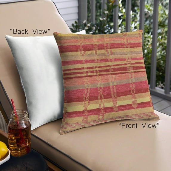 Ahgly Company Outdoor Square Mid-Century Modern Throw Pillow, 18 inch by 18 inch