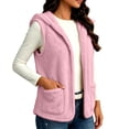 thumbnail image 5 of Lcziwo Plus Size Fuzzy Fleece Vest for Women Sleeveless Pockets Open Front Cardigan Faux Fur Winter Warm Hoodies Pink,XXXL, 5 of 8