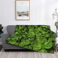 thumbnail image 2 of Naloa Tiny Green Fern Leaves Flannel Fleece Throw Blanket for Bed Couch, Thick Blanket - All Seasons Suitable for Women, Men and Kids-80"x60", 2 of 6