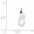 thumbnail image 1 of Sterling Silver Rhodium-plated Small Initial C Charm QC5092C (19mm x 8mm), 1 of 2