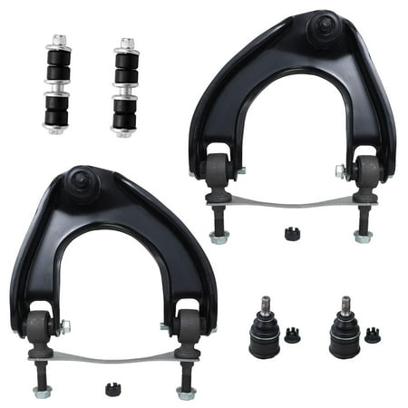 Detroit Axle - 6PC Front Upper Control Arms w/ Ball Joints and Sway Bar Links Replacement for 1988-1991 Honda Civic (Non-Si)/ 88-91 CRX