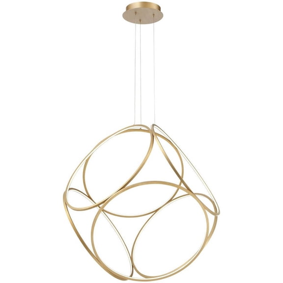 37104-023 Eurofase Lighting Glenview - 420W 6 LED Large Pendant - 34 Inches Wide by 33.5 Inches High-Gold Finish