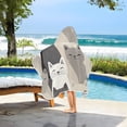 thumbnail image 3 of Yayeee Kids Hooded Towels Toddler Soft Absorbent Beach Bathing Wrap 50" x 23.5", Beige Cute Cats, 3 of 5