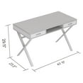 thumbnail image 2 of Safdie & Co. Desk 47L Brown Reclaimed Wood 2 Drawers 1 Shelf Black Metal, 2 of 4
