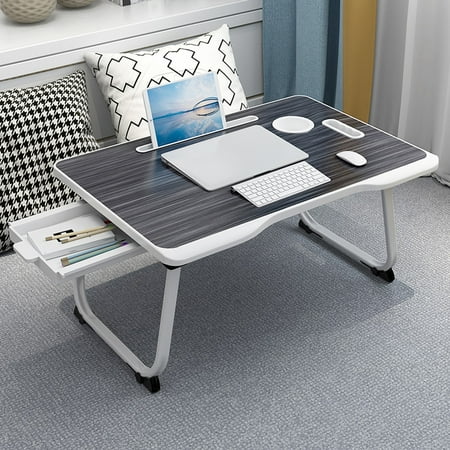 TANGNADE Folding Computer Desk Multifunctional Portable Table Lazy Breakfast Table 23.62x15.75x11.02 in