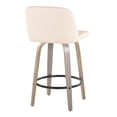 thumbnail image 4 of LumiSource Grey Toriano 26" Fixed Height Counter Stool - Set of 2, 4 of 4