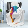 thumbnail image 4 of Dolphin Soft Flannel Fleece Throw Blanket, Multicolored Animal Design Watercolor Pattern Vibrant Ocean Mammal Image Print, Cozy Plush for Indoor and Outdoor Use, 50" x 60", Multicolor, by Ambesonne, 4 of 5