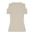 thumbnail image 6 of Miqool Women's Cold Shoulder Tops Summer Short Sleeve V Neck Solid Color Tunic Tops Loose Fit Basic Tees 2024 Casual T Shirts Blouses on Sale Clearance, 6 of 6