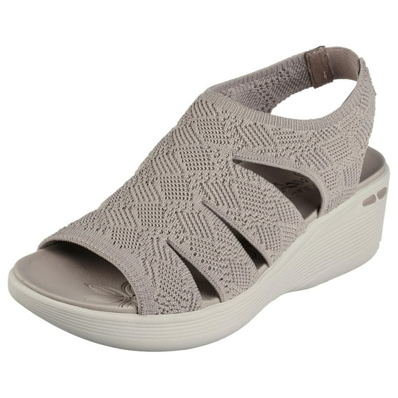 Sandalia con cuña Skechers Pier-Lite Memory Maker para mujer, color topo
