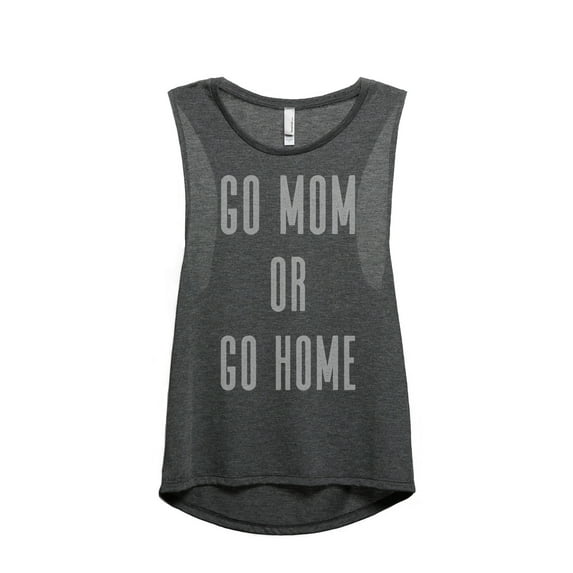 Thread Tank Go Mom Women's Sleeveless Muscle Tank Top Charcoal 2X-Large
