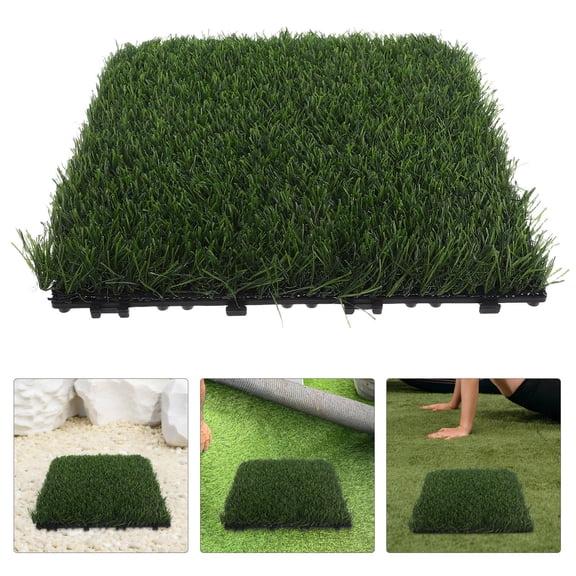 FUTUREORYY 1Set Portable Artificial Grass Rug for Garden and Backyard in PE PP Material 30x30x2in