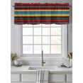 thumbnail image 4 of Boho Stripes Curtain Valances for Windows, Rainbow Red Blue Blue Green Ethnic Pattern Kitchen Valance Window Treatment, Light Filtering Block Curtains for Bathroom/Bedroom/Living Room 42'' x 18'', 4 of 9
