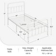 thumbnail image 3 of Yaheetech Classic Iron Platform Bed with High Headboard and Footboard, Twin, White, 3 of 6