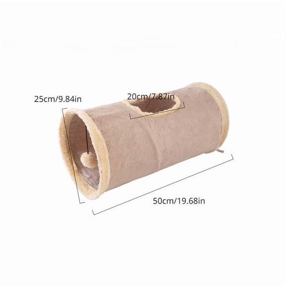 Foldable plush cat toy tunnel, playful cat tent, suitable for dogs and cats to play with