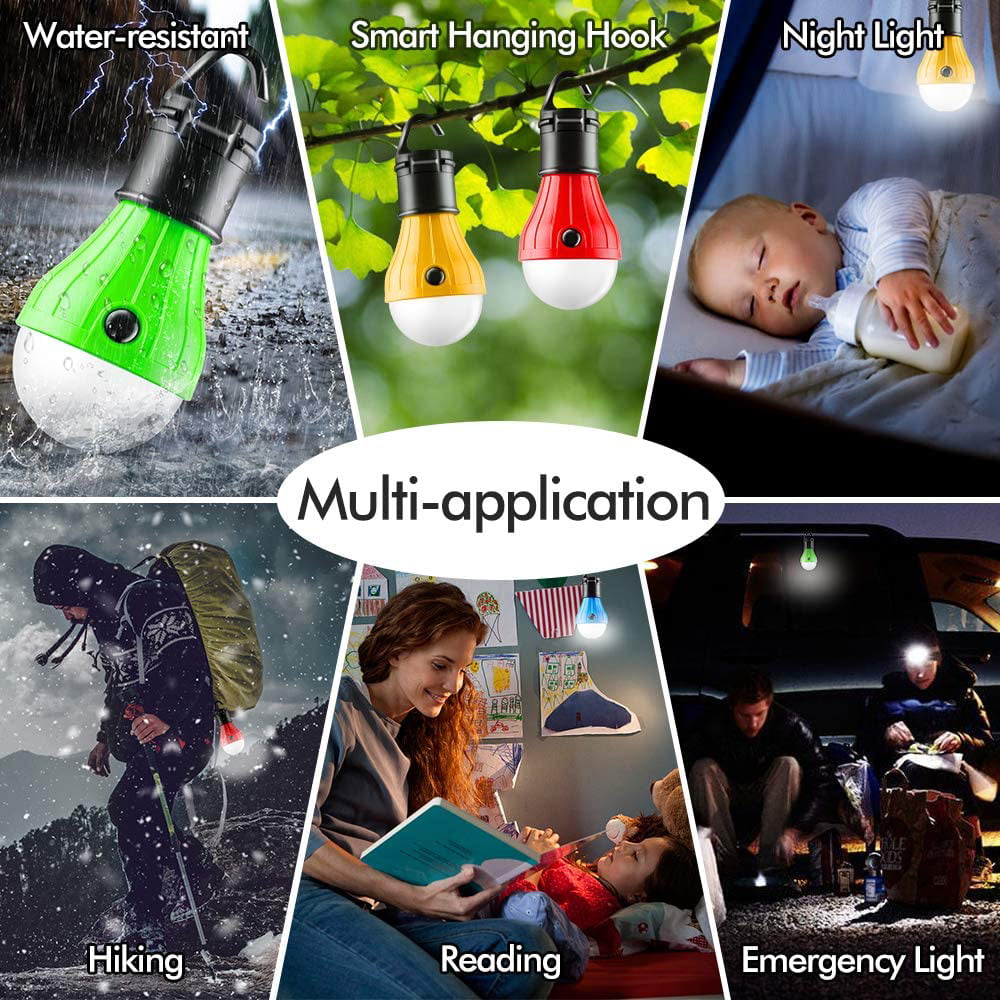 Andes 2 x Portable Outdoor Camping Emergency Tent LED Light Bulbs Lamps Lanterns 