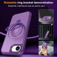 thumbnail image 2 of Dteck for iPhone 16e Case with Screen Protector, Magnetic for iPhone 16E Phone Case Compatible with MagSafe, Military Grade Drop Tested Translucent Hard Back Protective Cover with Ring Stand,Purple, 2 of 8