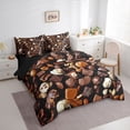 thumbnail image 2 of Erosebridal Brown Chocolate Bedding Comforter Set 7pcs for Kids, Cartoon Dessert King Bedding Sets, 2 of 7