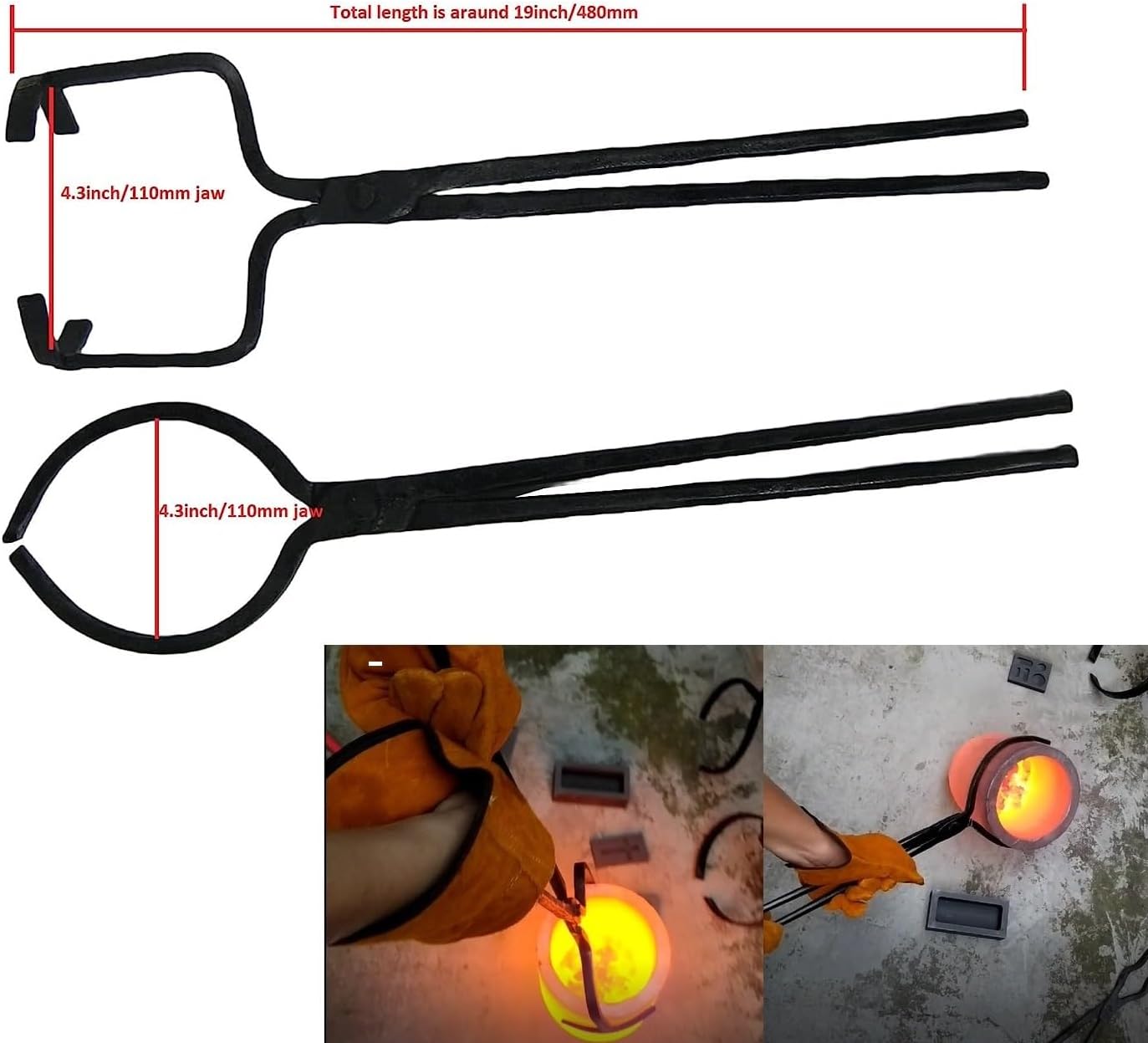 LSMIITTH Propane Smelting Furnace Kits, 6kg(13LB) Graphite Crucible Furnace with Crucible Tongs Set for Melting Metal Recycle Gold Copper Aluminum