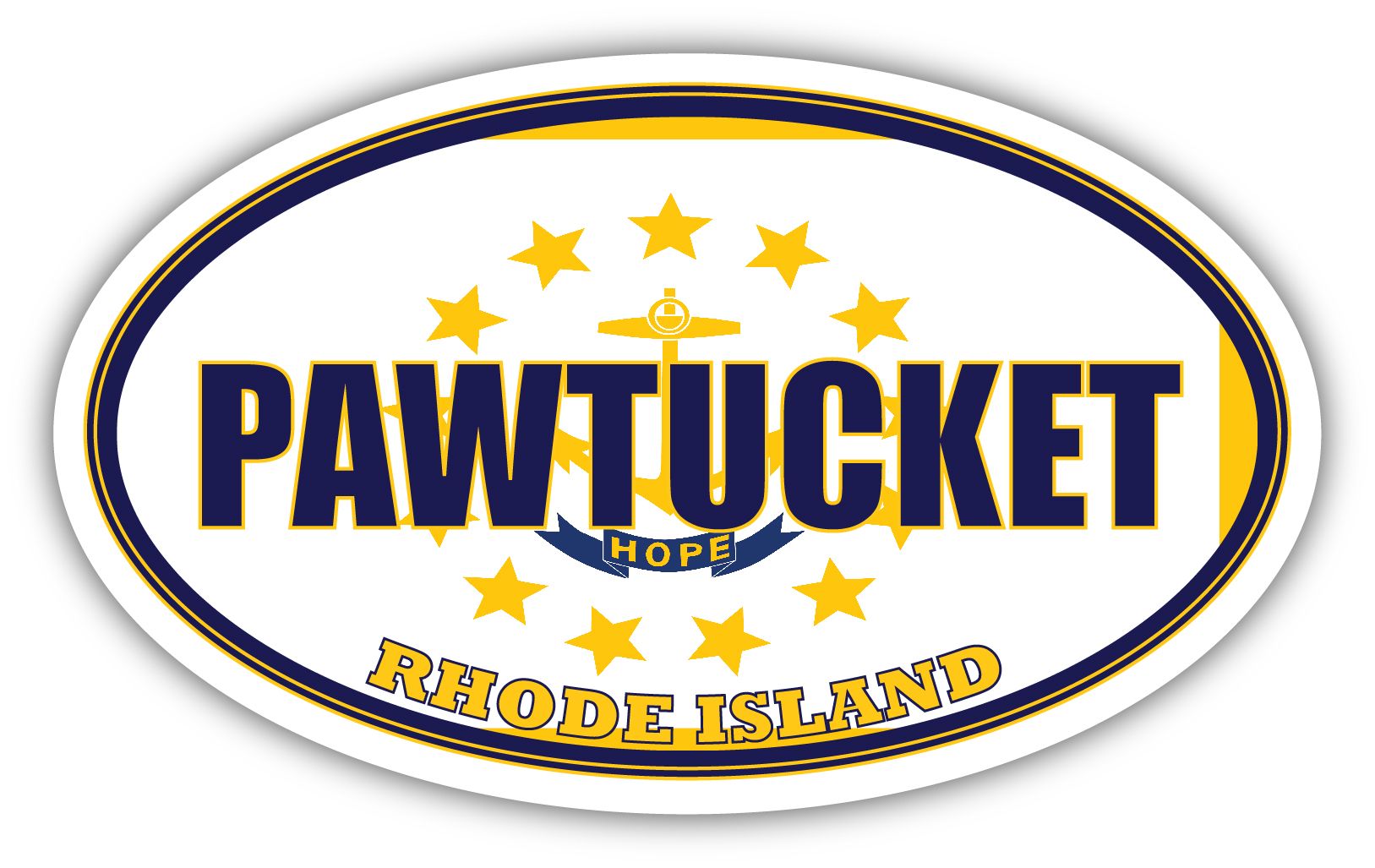 Pawtucket City Rhode Island State Flag RI Flag Providence County Oval