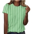thumbnail image 1 of Camiseta de Cuello Redondo de Manga Corta con Suéter Impreso Casual para las Mujeres, Ligero Top Diario, 1 of 4