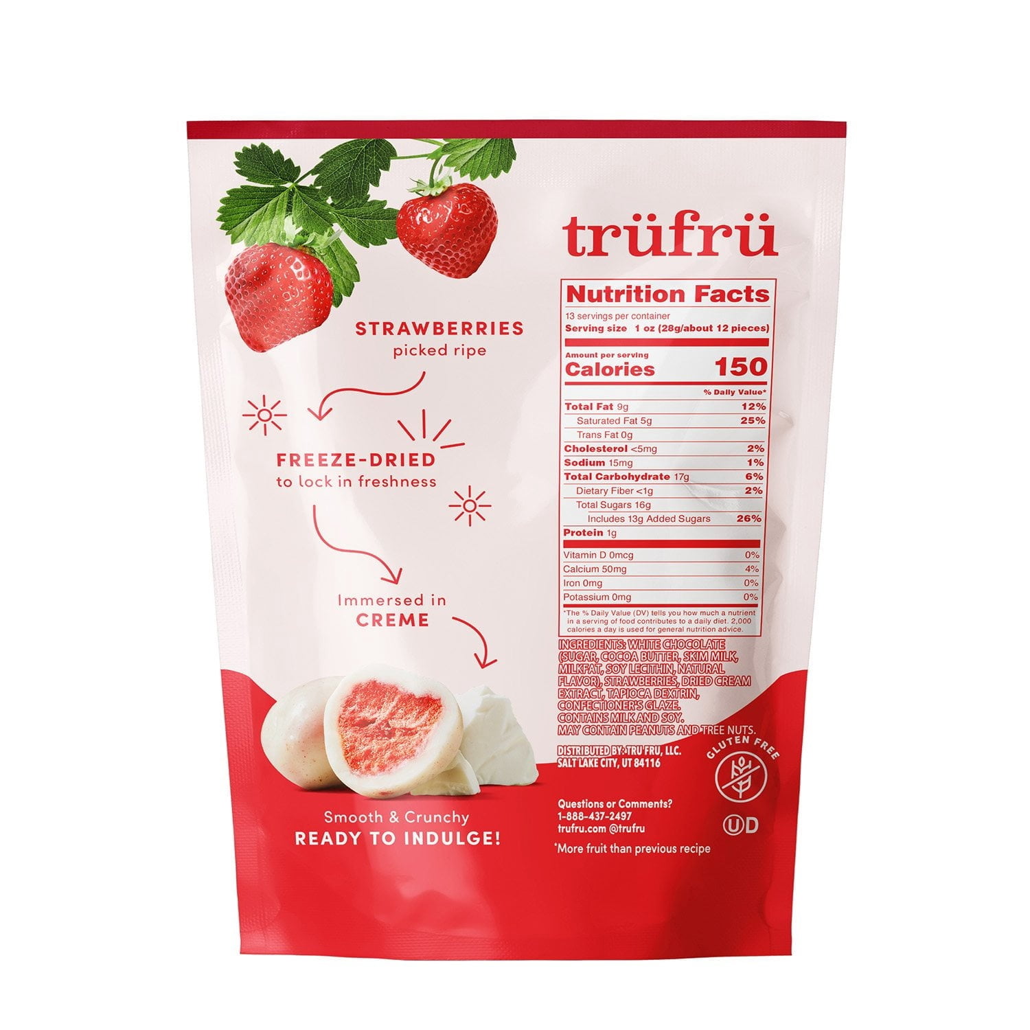 Tru Fru Freeze Dried Strawberries & Creme, 13 Ounce