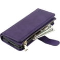 thumbnail image 6 of Fit Samsung Galaxy Z Fold 4 5G Case Wallet with S Pen Holder for Women [S Pen Not Include],Samsung Z Fold 4 Phone Case with Card Holder,Crossbody Lanyard Strap Zipper PU Leather Case,Purple, 6 of 14