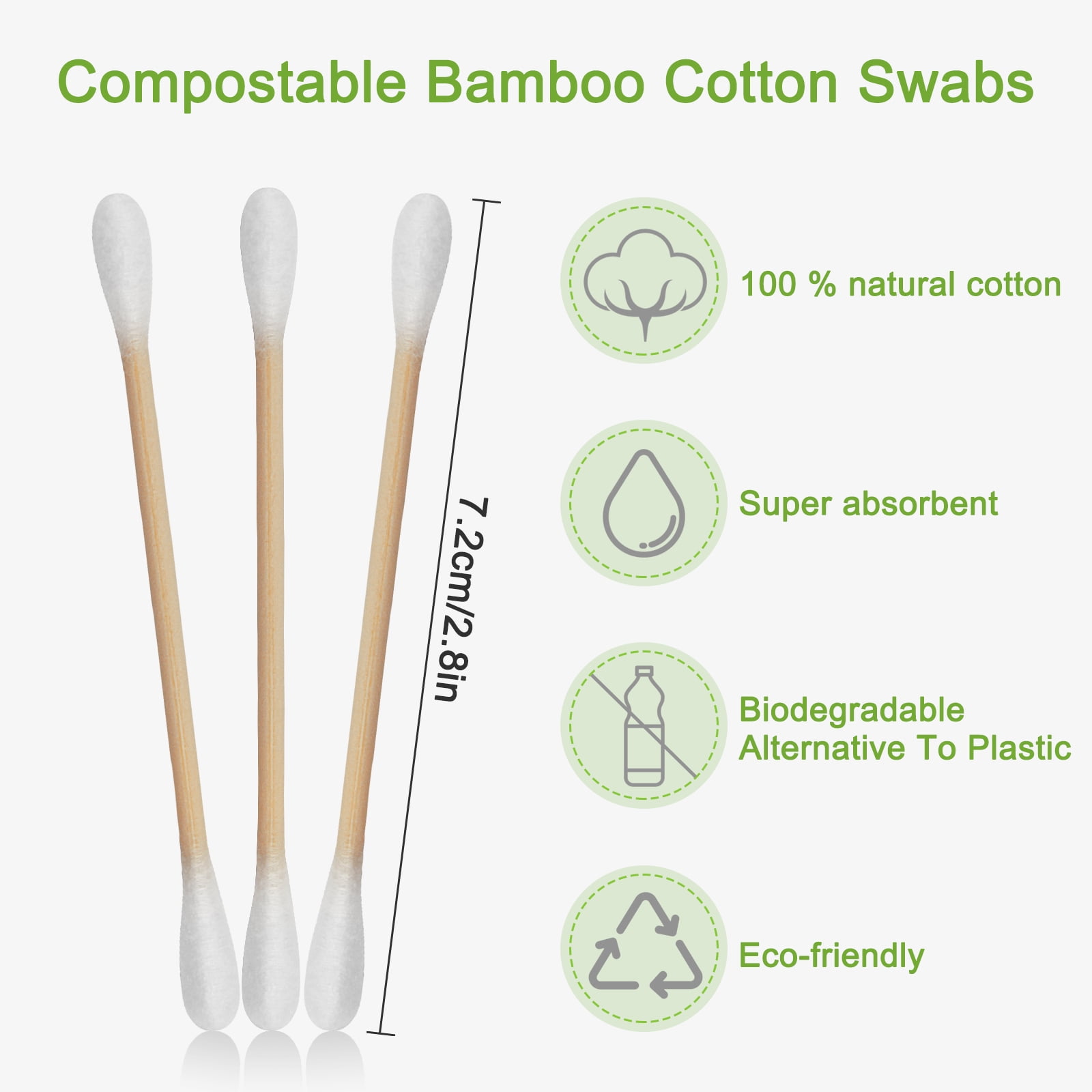 900 Count Cotton Swabs In A Storage Box, Double Tips Bamboo Cotton Swab For Ears & Makeup