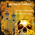 thumbnail image 3 of Halloween Skull Dangle Earrings - Jointed Skeleton Long Drop Earrings Stud Jewelry for Women Men, 3 of 8