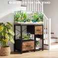 thumbnail image 3 of 40-50 Gallon Heavy Duty Fish Tank Stand with Drawers & Built-in Power Outlet, Multi Storage for Aquarium Turtle Reptile Terrarium Tank, Brown, 3 of 7