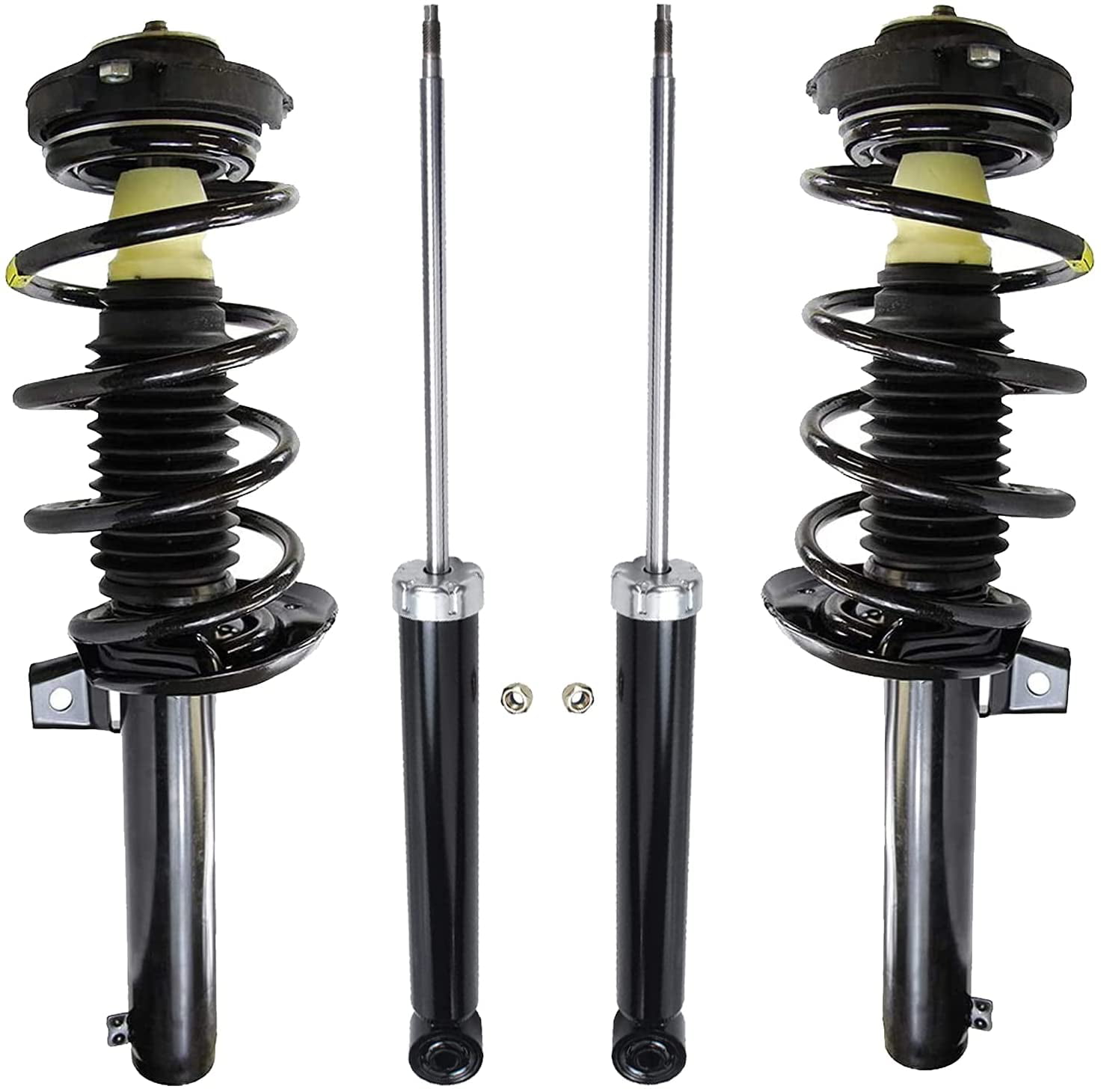 4PC Complete Front Strut Coil Spring & Mount Assembly Set and Rear Shocks for 2002 2003 2004 2005 2006 Nissan Altima V4 2.5L Only Detroit Axle 