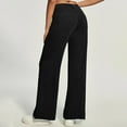 thumbnail image 4 of Lenpel Wide Leg Jeans for Women Baggy Elastic High Waisted Stretchy Pull on Lounge Pants Trendy Casual Trousers with Pockets(Black,Small), 4 of 5