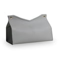 thumbnail image 1 of Wosthever Bolsa de almacenamiento de tejido de cuero PU en forma de V, soporte reutilizable de gran capacidad, contenedor de servilletas Almacenamiento y organización del hogar Gris, 1 of 6