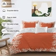 thumbnail image 5 of Sea White Coral Twin Size Comforter Set, Marine Orange Background Modern Art Bedding for All Seasons, 4 Pcs Bed Set, 1 Quiltcover (68"x86") ,1Sheet(67"x116"), 2Pillowcases (30"x20"), 5 of 9