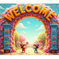 thumbnail image 4 of Colorful Welcome Arch Banner with Star Elements Party Decoration Backdrop for Community Events Festival Openings Trade Shows and Gatherings, 4 of 7